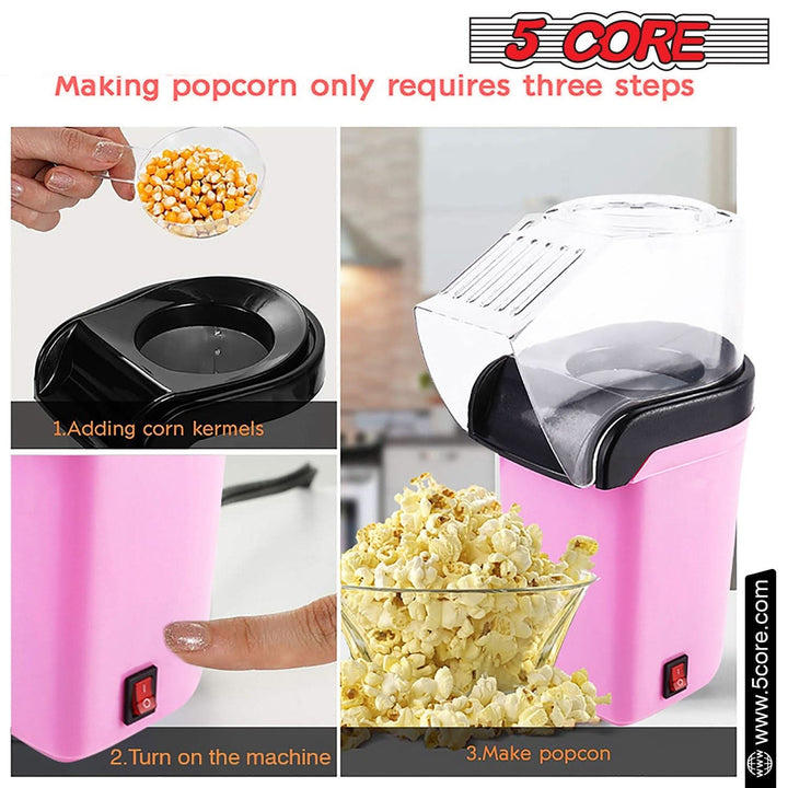 5Core Popcorn Machine 16 Cup Hot Air Popper Mini Portable Electric Pop