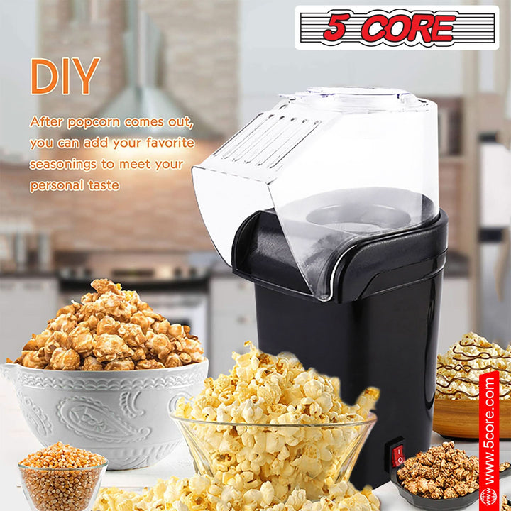 5Core Popcorn Machine 16 Cup Hot Air Popper Mini Portable Electric Pop