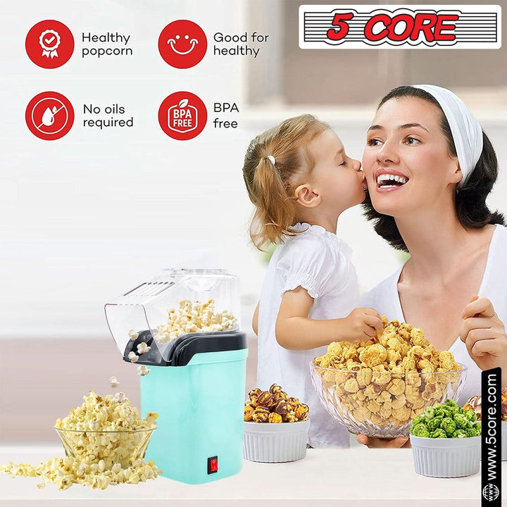 5Core Popcorn Machine 16 Cup Hot Air Popper Mini Portable Electric Pop