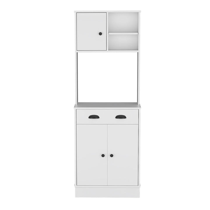 Microwave Storage Stand with 3-Doors and Drawer Arlington, White